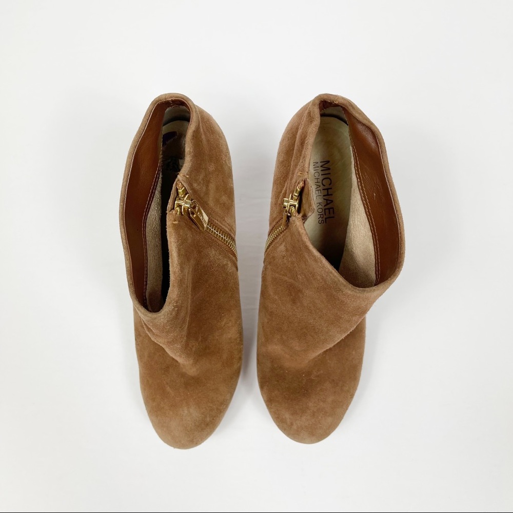 Michael Kors Haven Brown Cognac Suede Bootie 6.5 - Picture 3 of 9